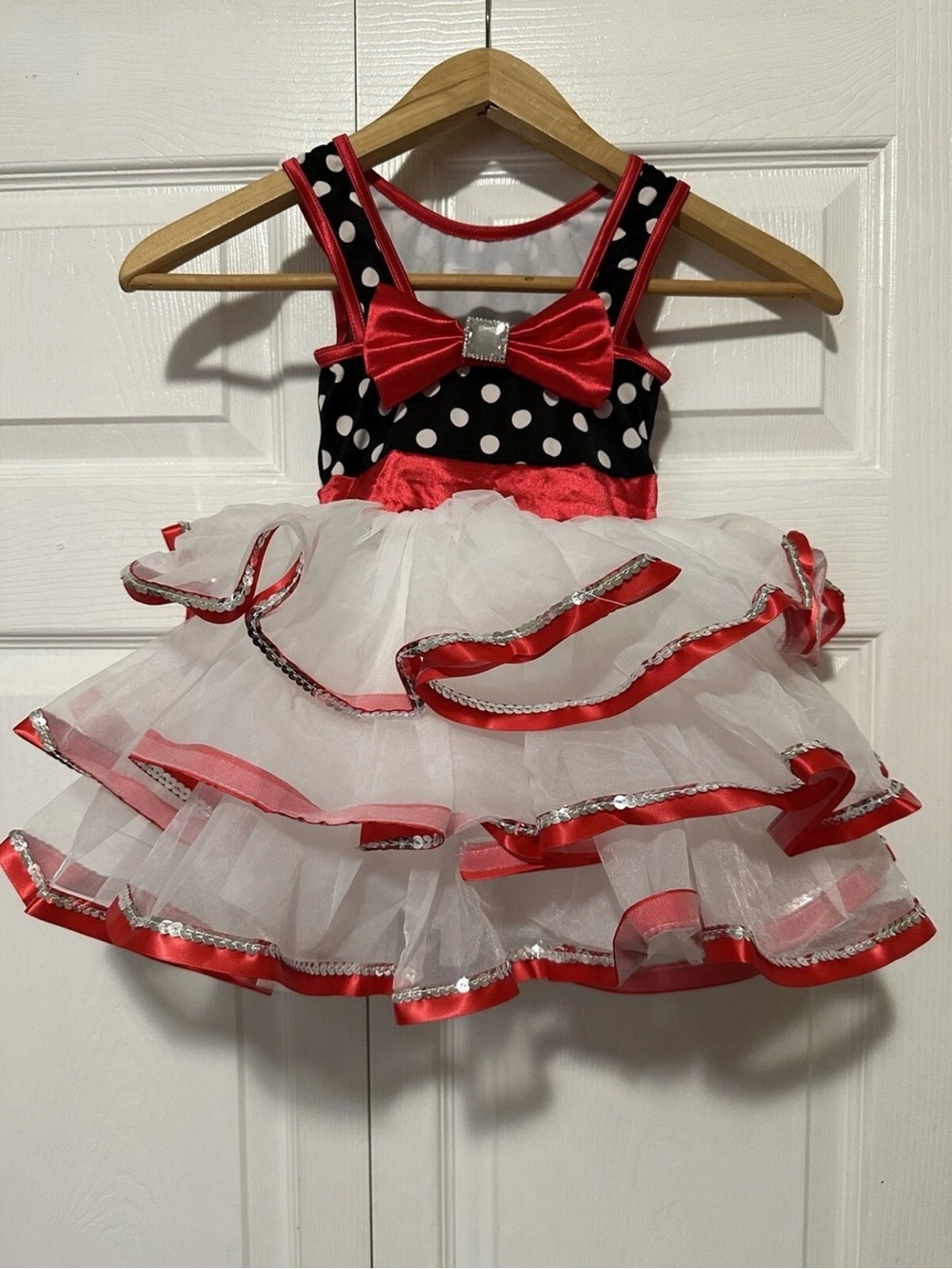 Weissman Polka Dot Dance Costume Girls SC Jazz Tap Recital Dress w/ Hat Gloves